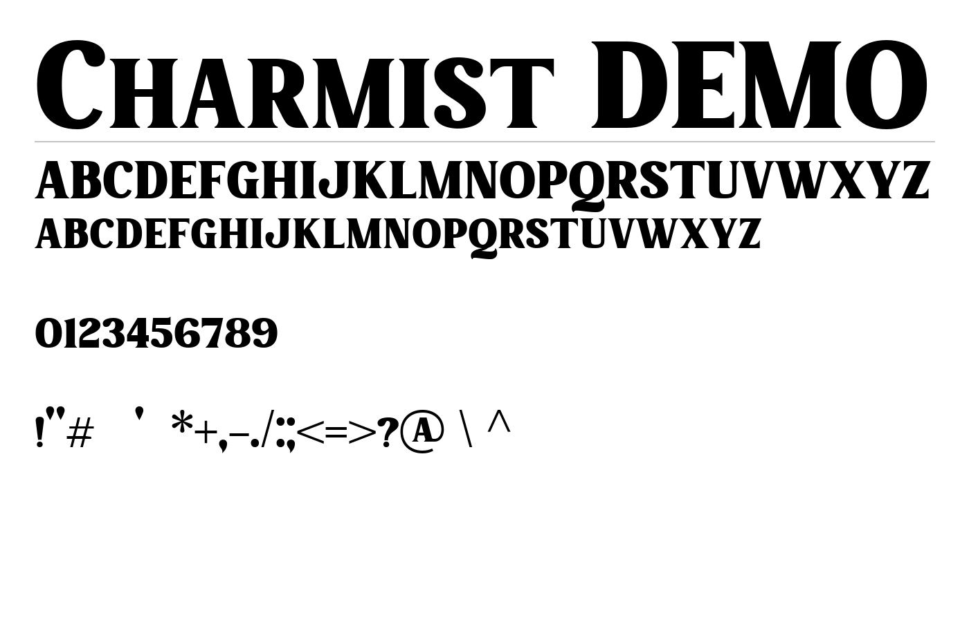 Charmist DEMO Font preview