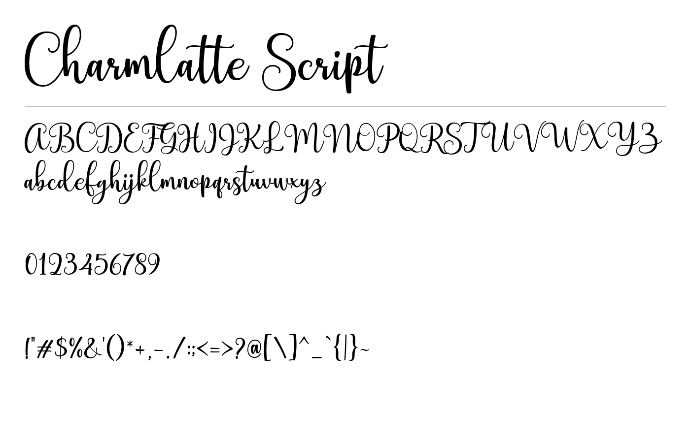 Charmlatte Font preview