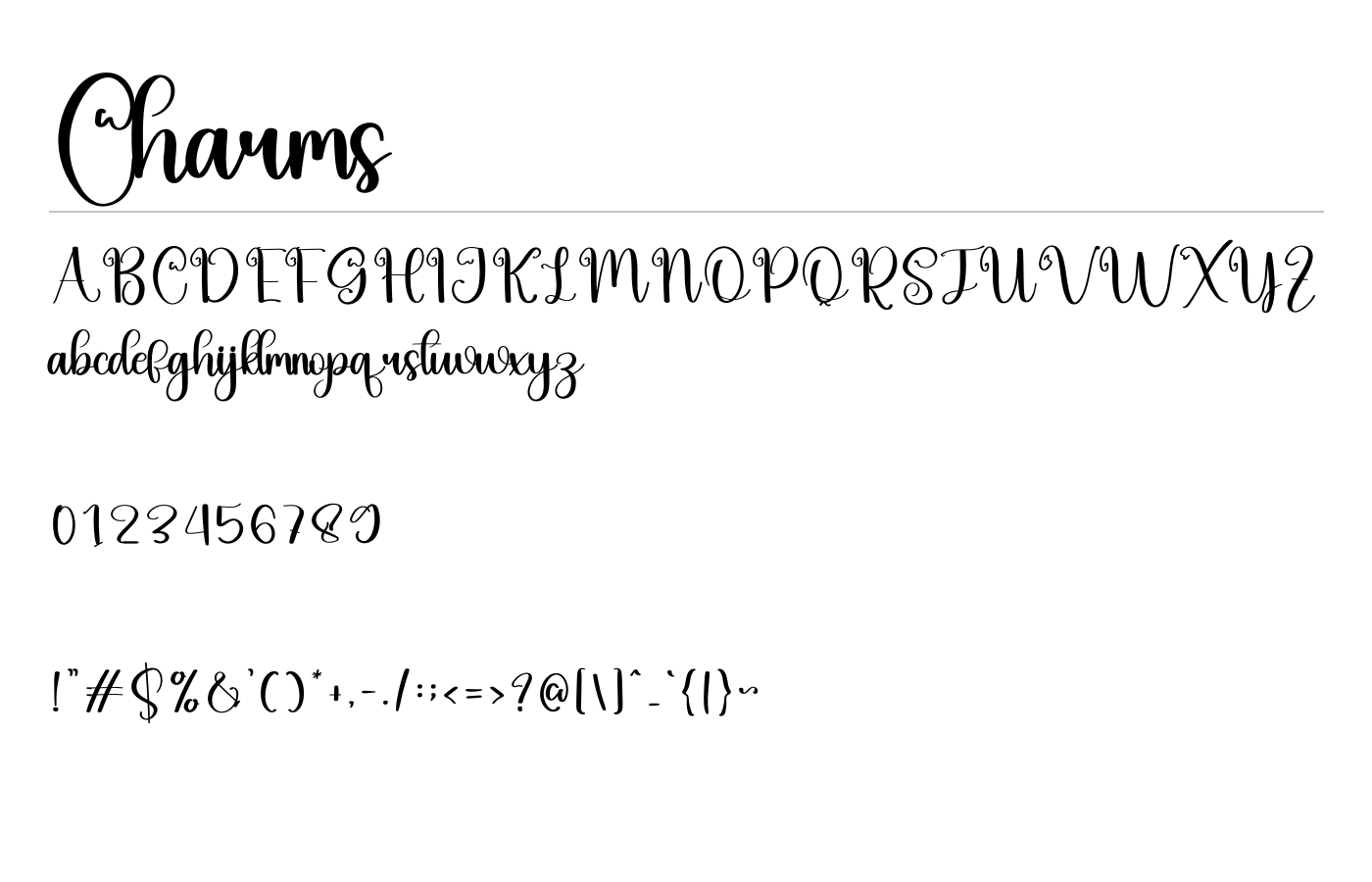 Charms Font preview