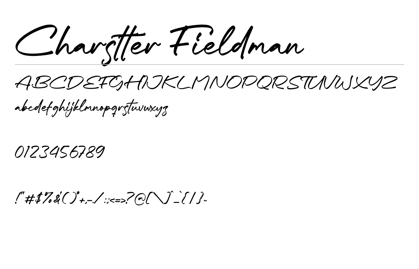 Charstter Fieldman Font preview