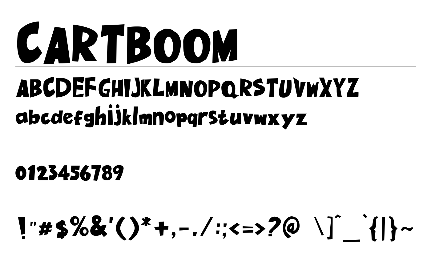 Cartboom Font preview