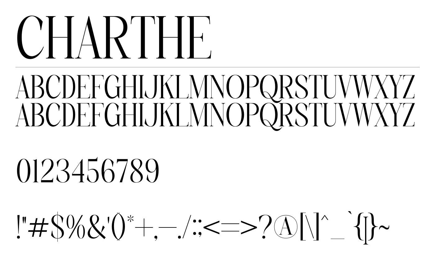 Charthe Font preview