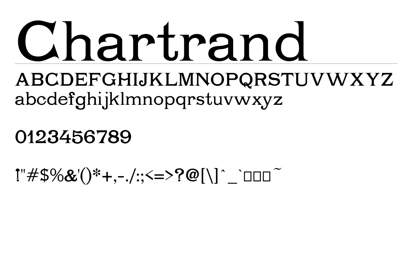 Chartrand Font preview