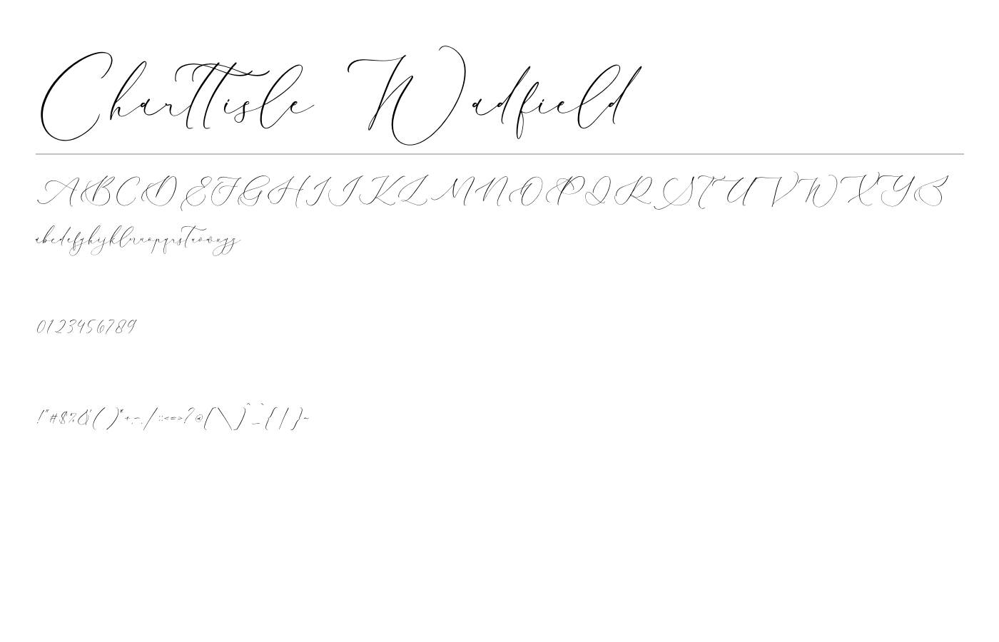 Charttisle Wadfield Font preview
