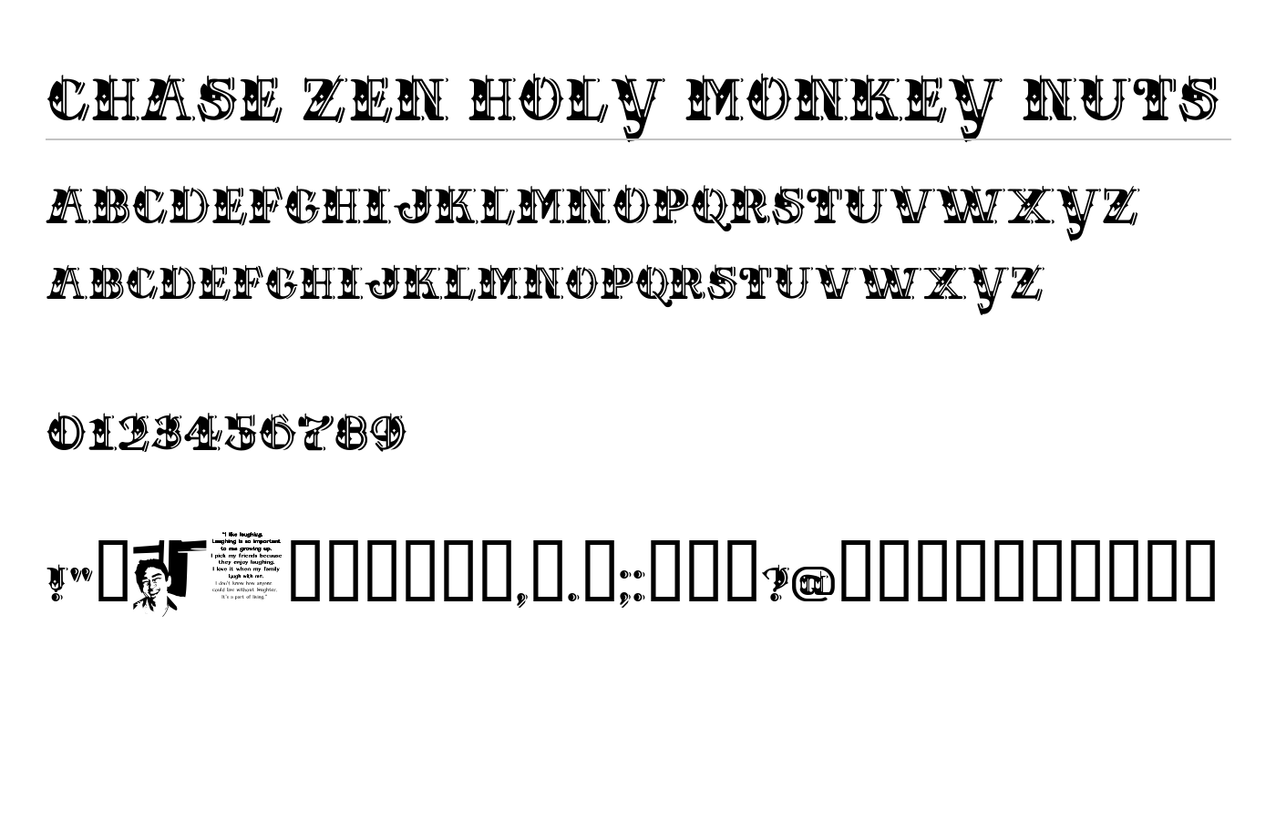 CHASE ZEN HOLY MONKEY NUTS Font preview