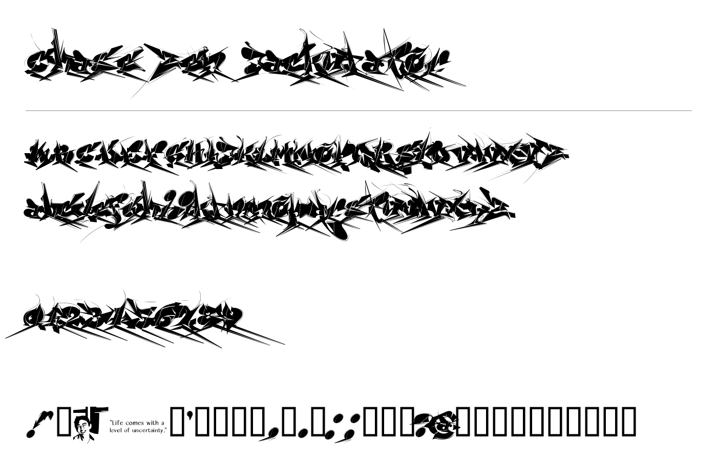 Chase Zen Jackulator Font preview