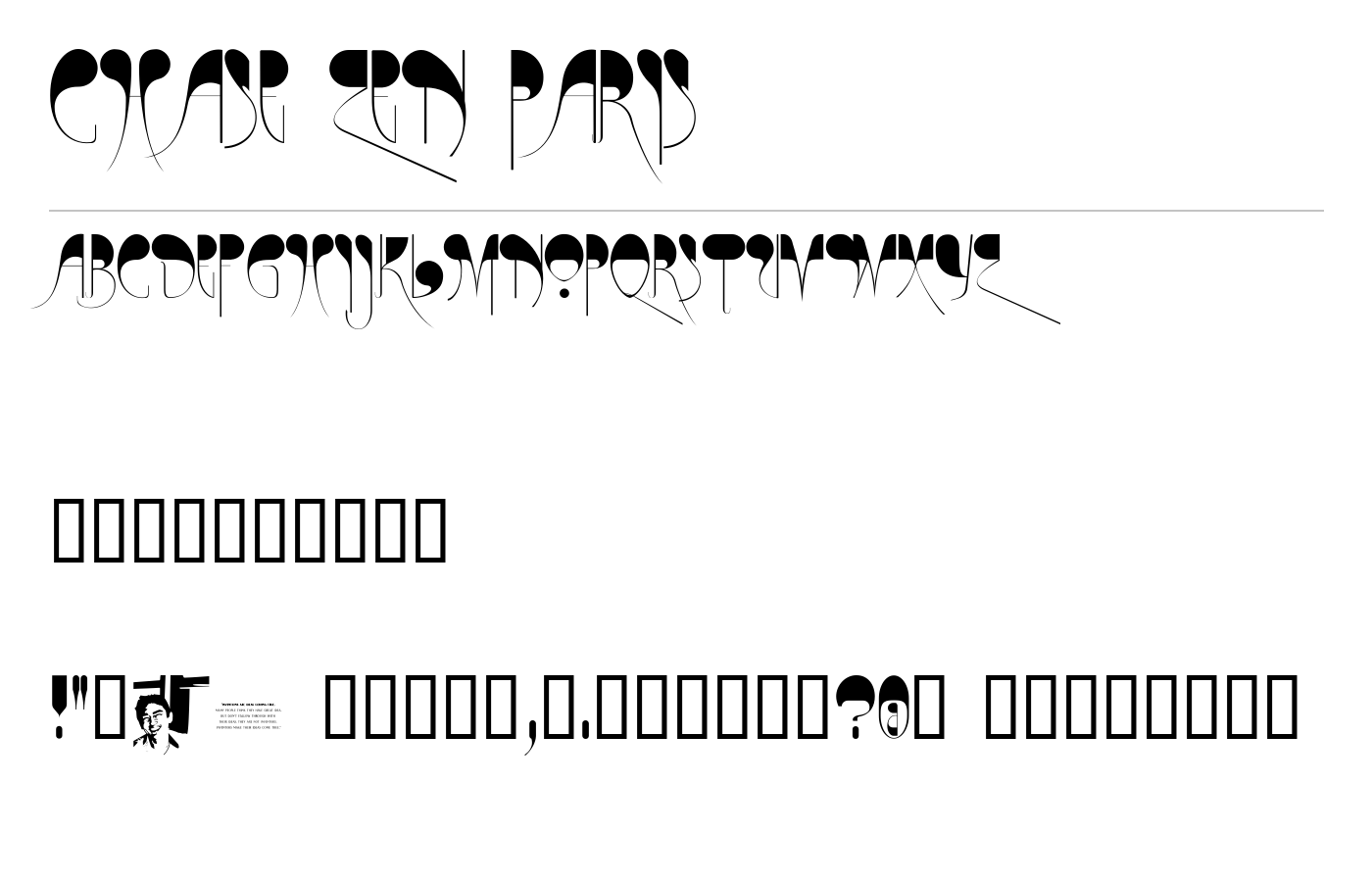 CHASE ZEN PARIS Font preview