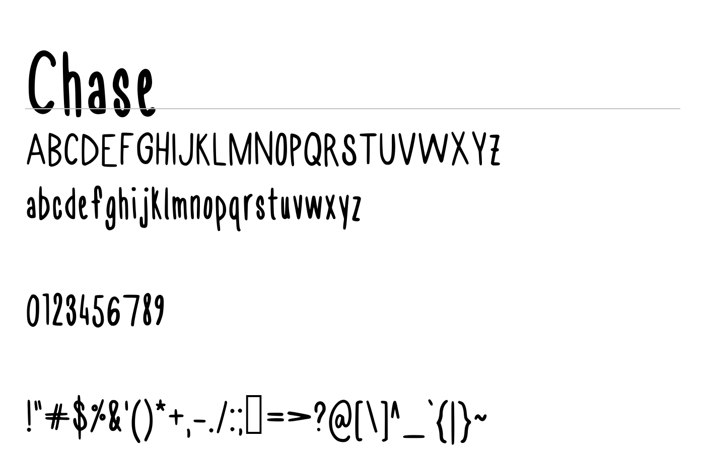 Chase Font preview