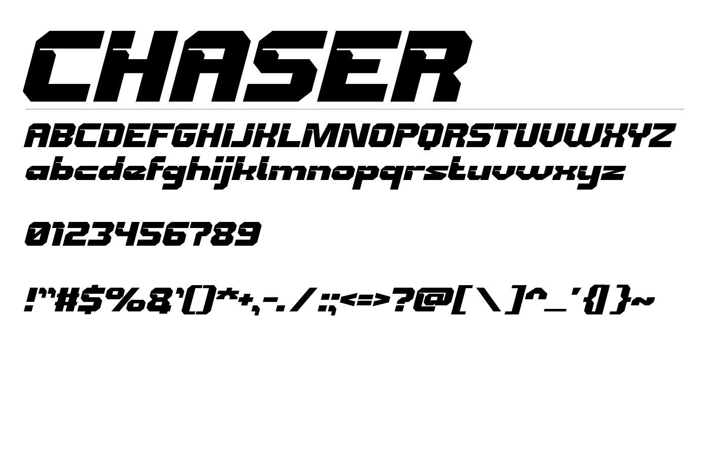 CHASER Font preview