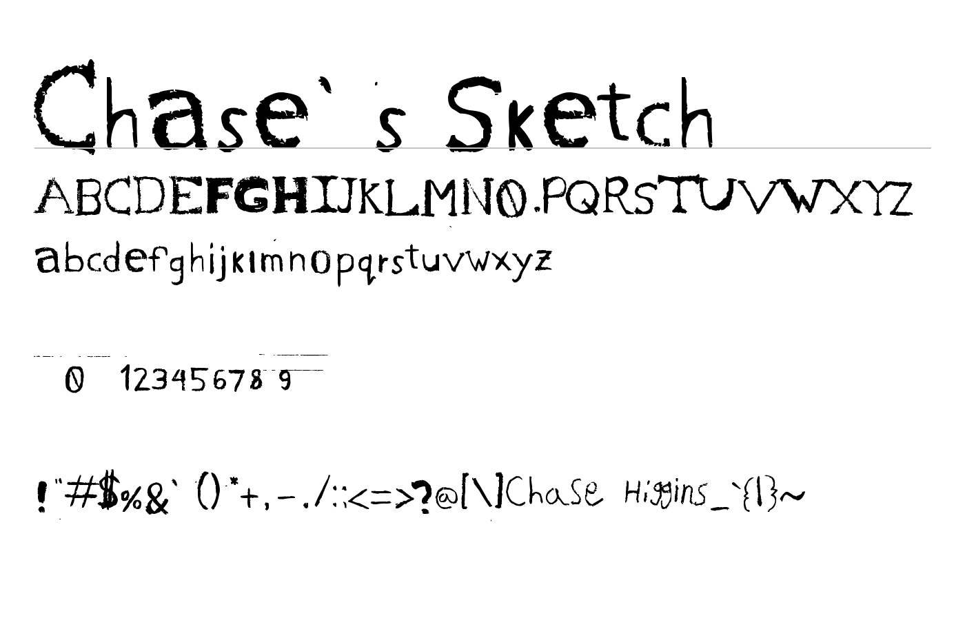 Chase's Sketch Font preview