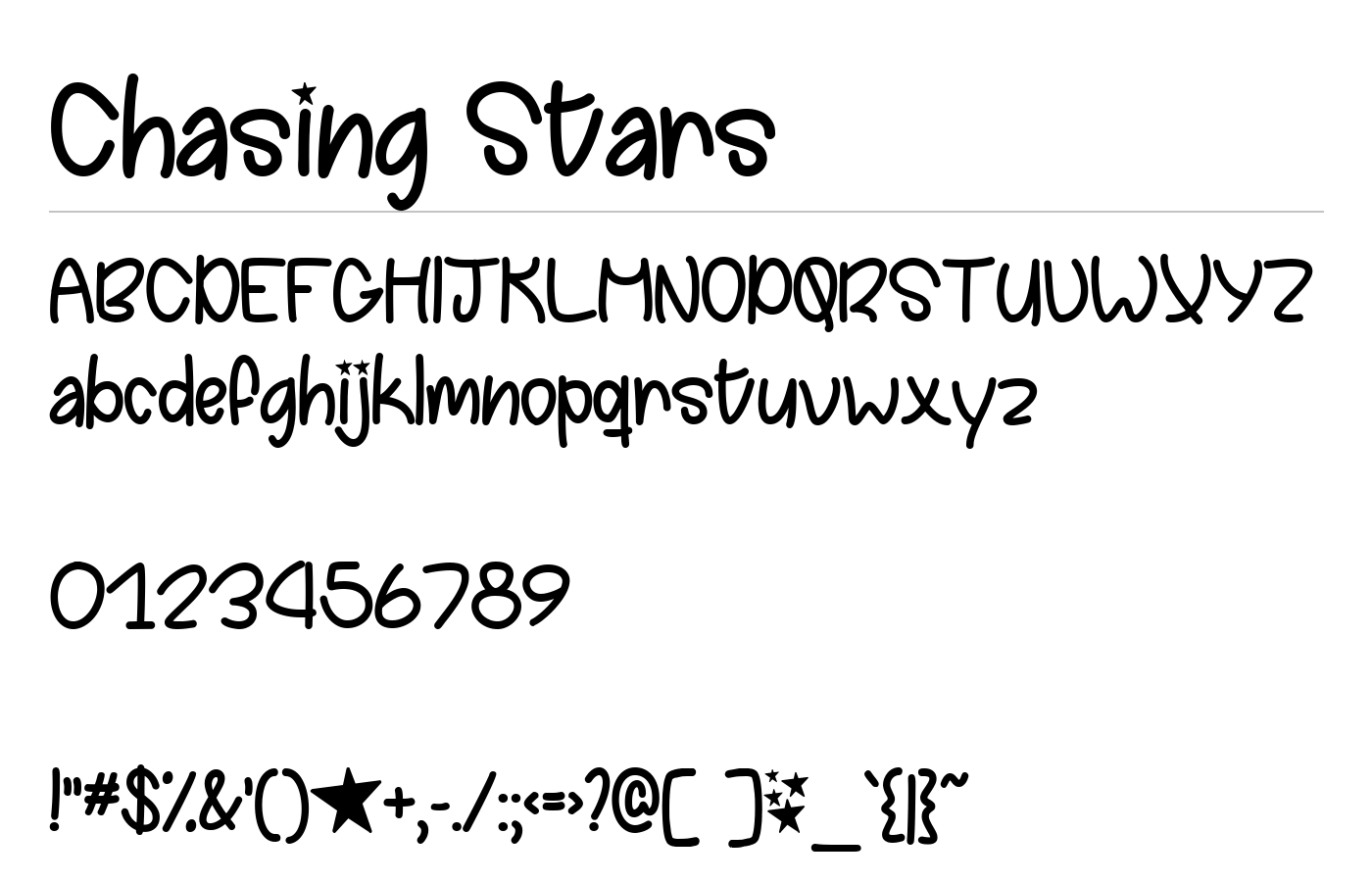 Chasing Stars Font preview