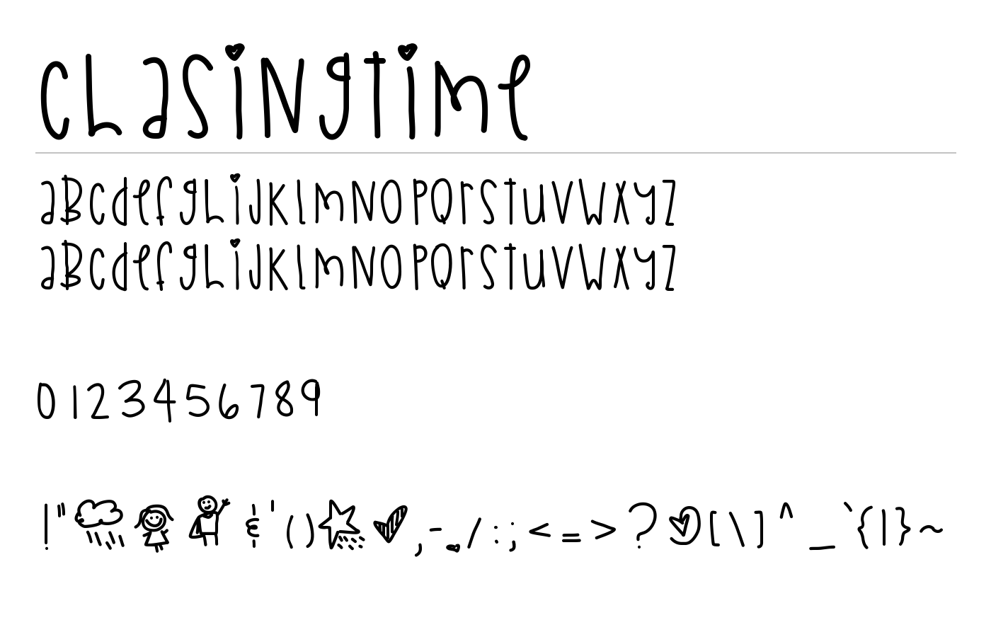 ChasingTime Font preview