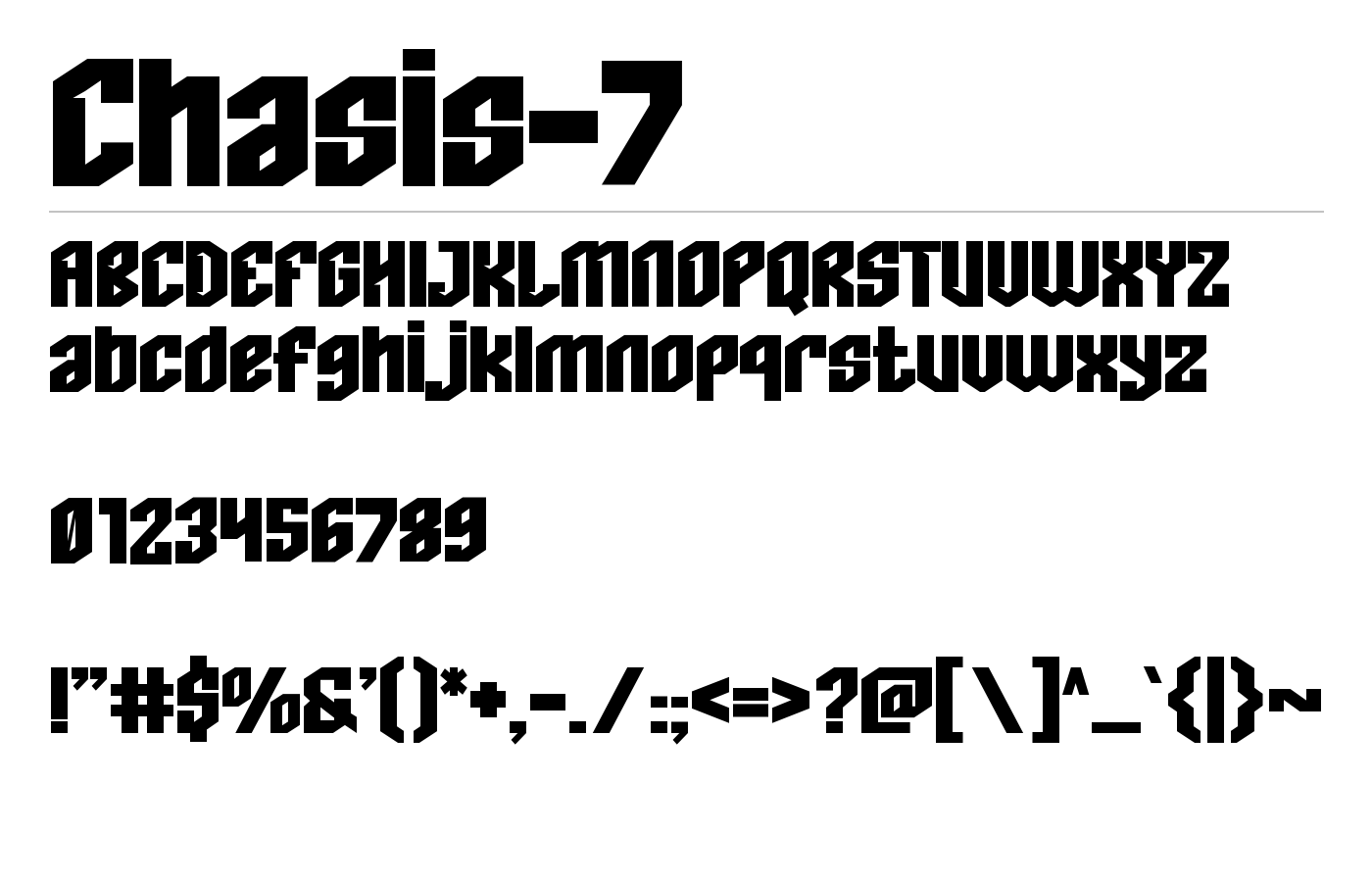 Chasis-7 Font preview