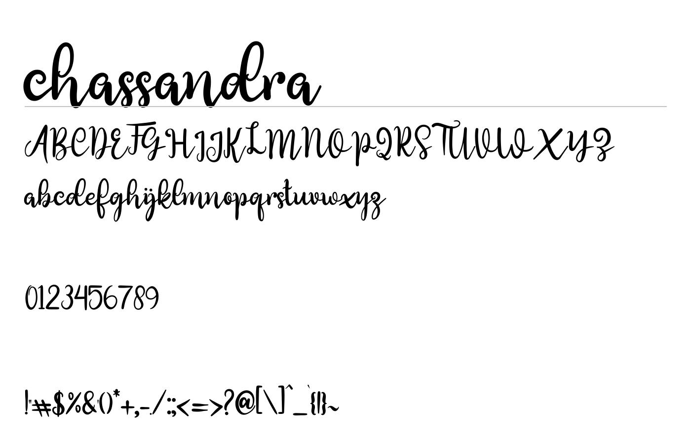 chassandra Font preview