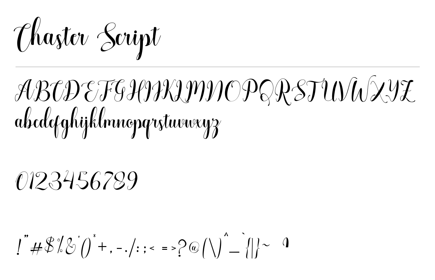Chaster Script Font preview