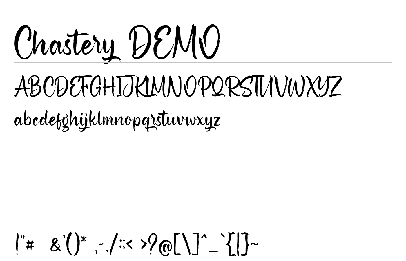 Chastery Font preview