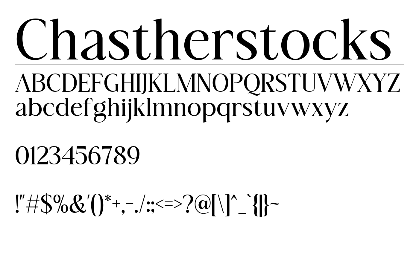 Chastherstocks Font preview