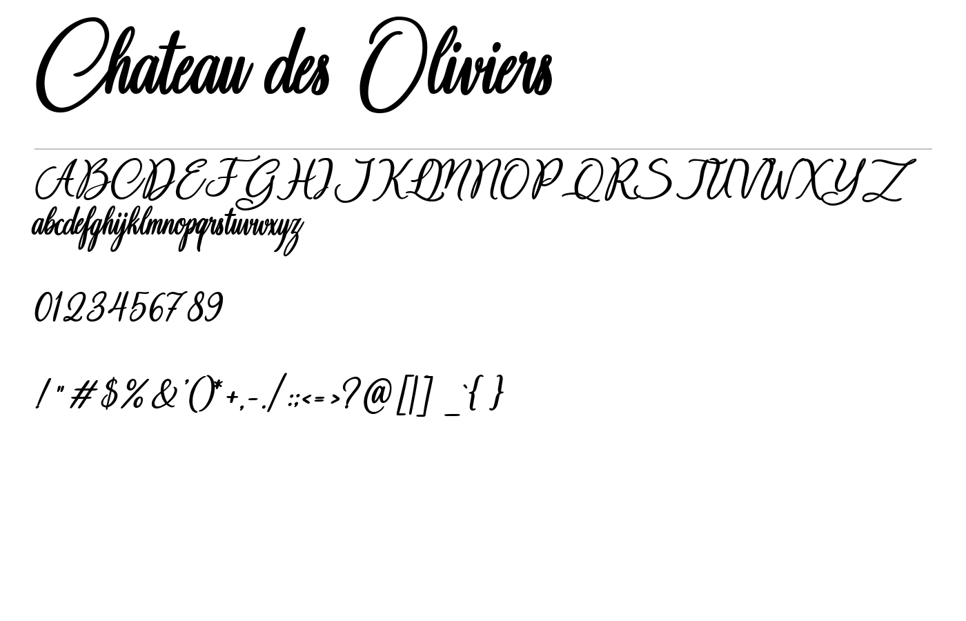 Chateau des Oliviers Font preview