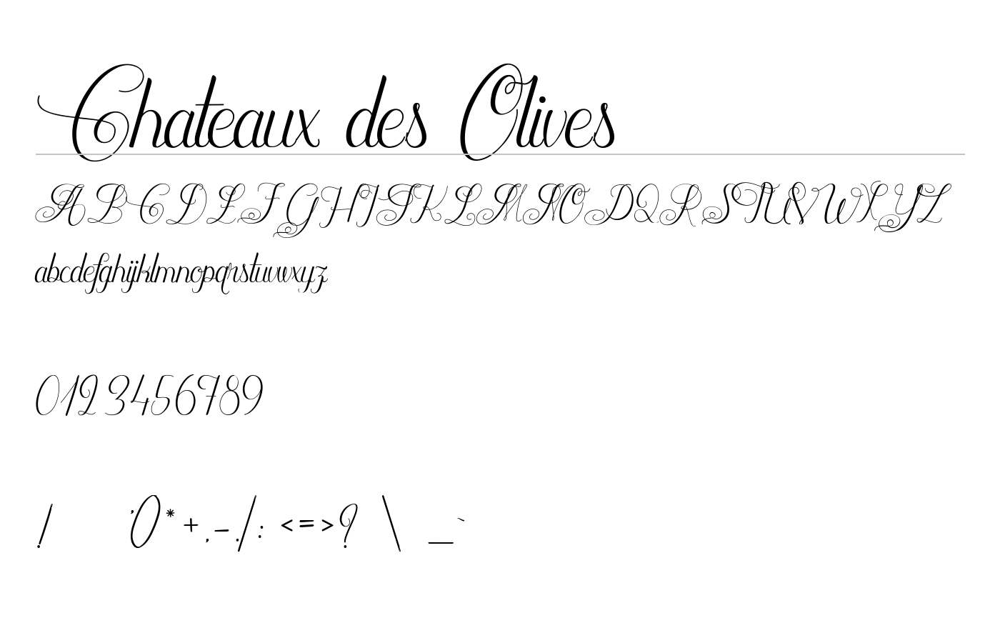 Chateaux des Olives Font preview