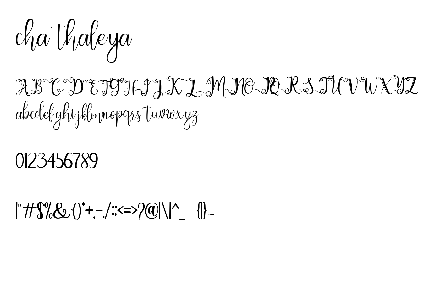 chathaleya Font preview