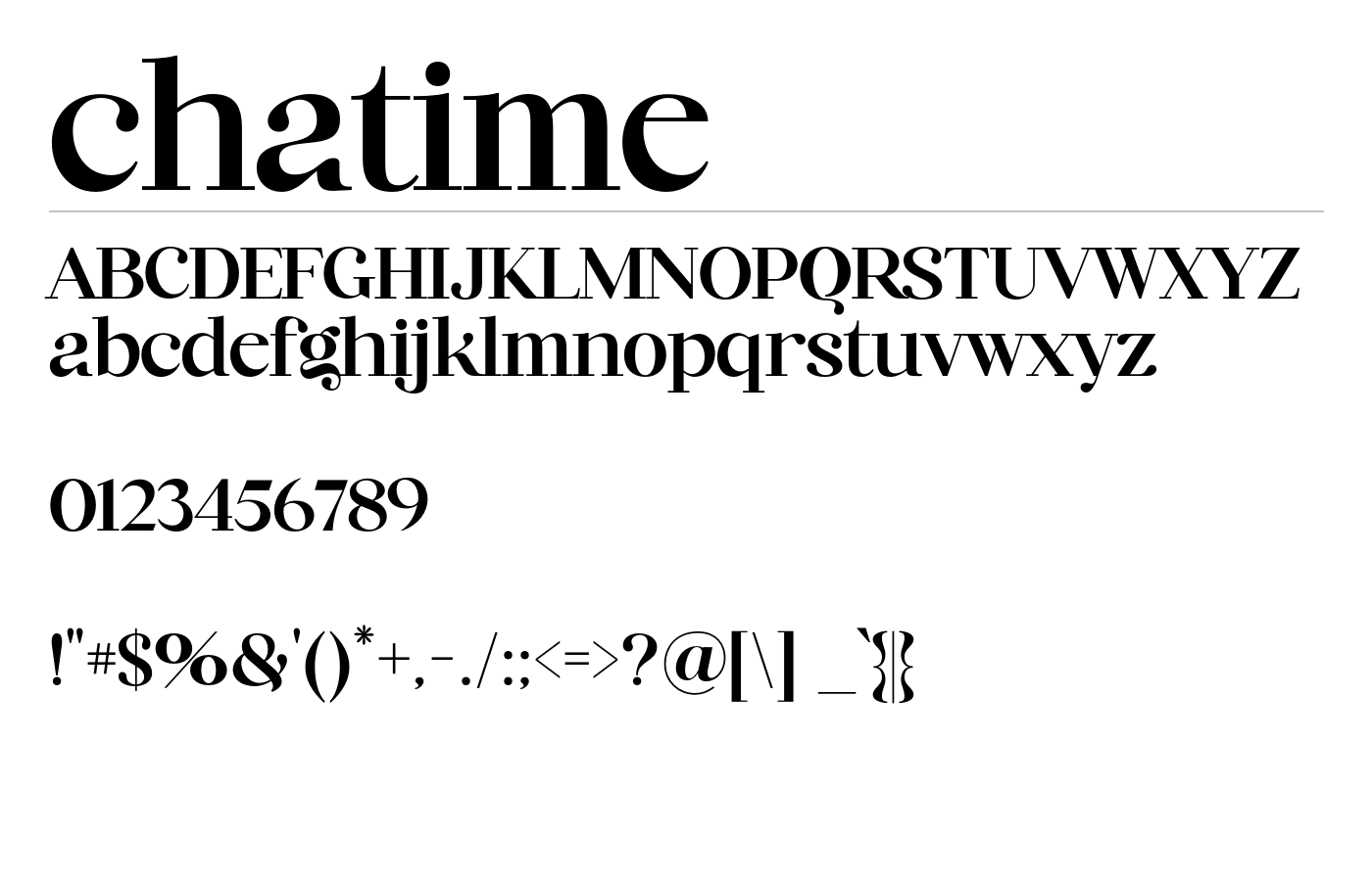 chatime Font preview