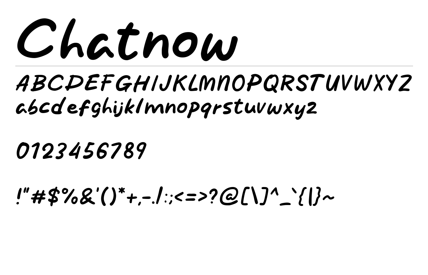 Chatnow Font preview