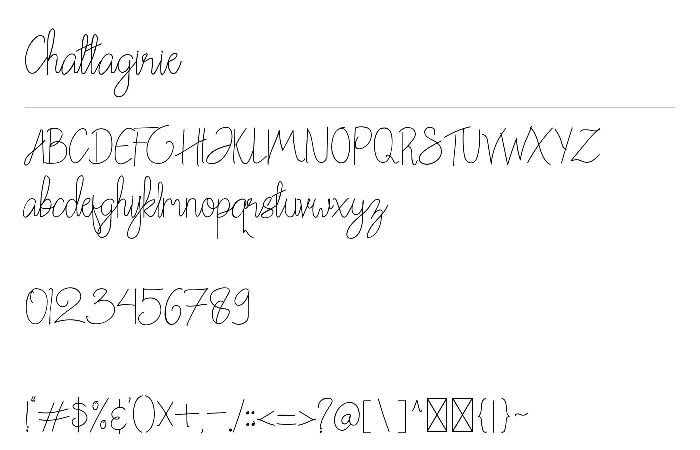 Chattagirie Font preview