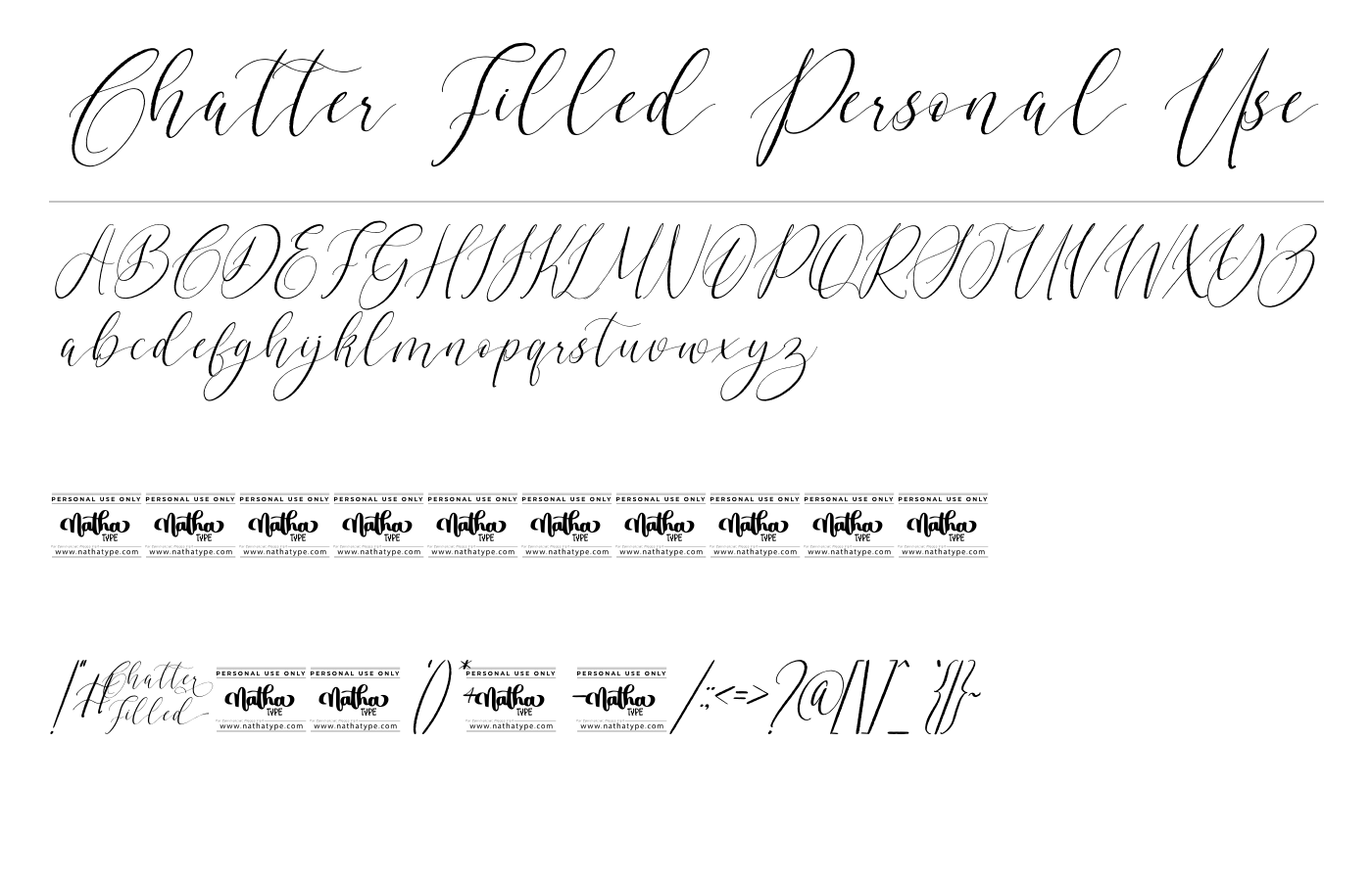 Chatter Filled Personal Use Font preview