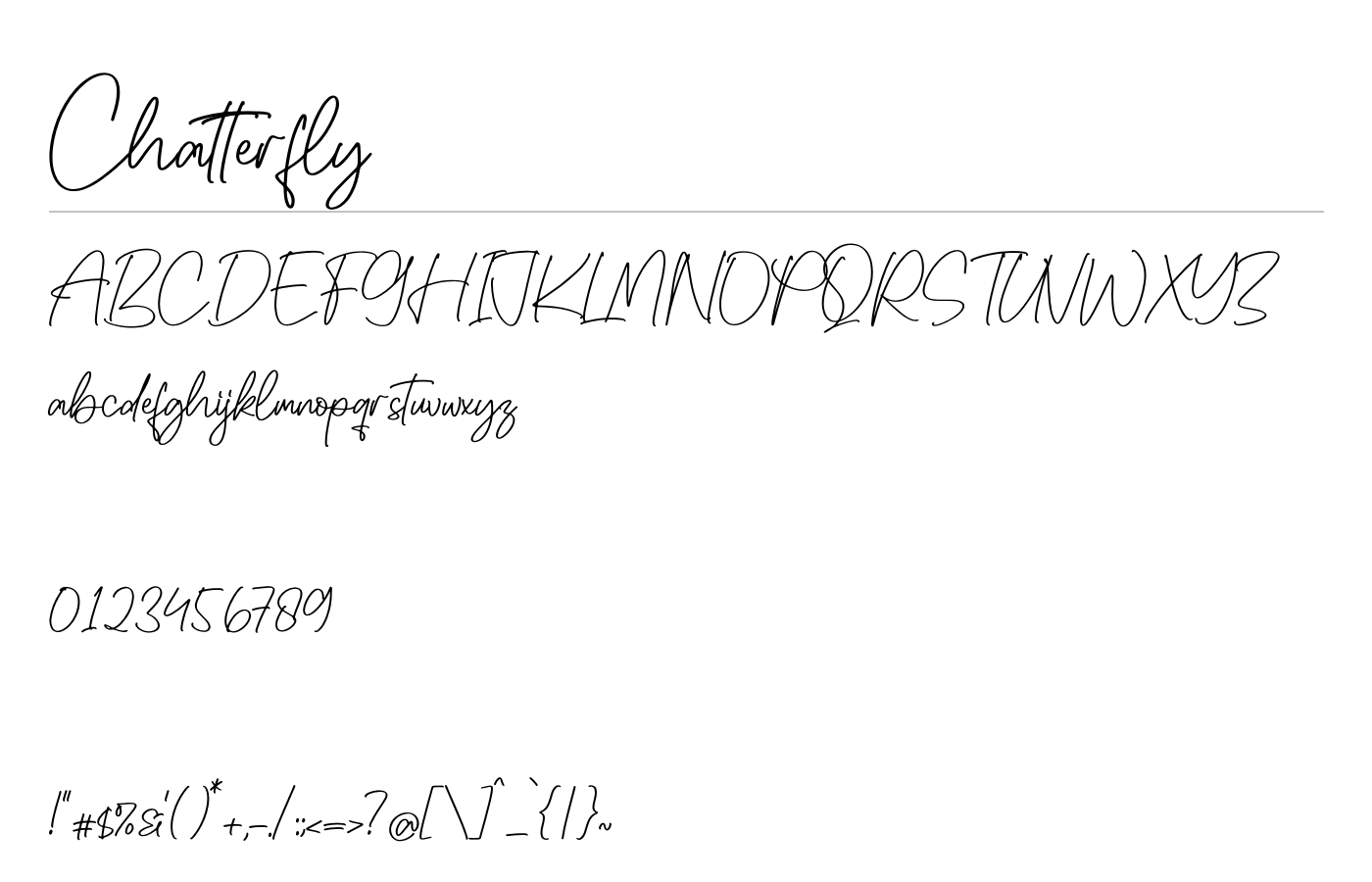 Chatterfly Font preview