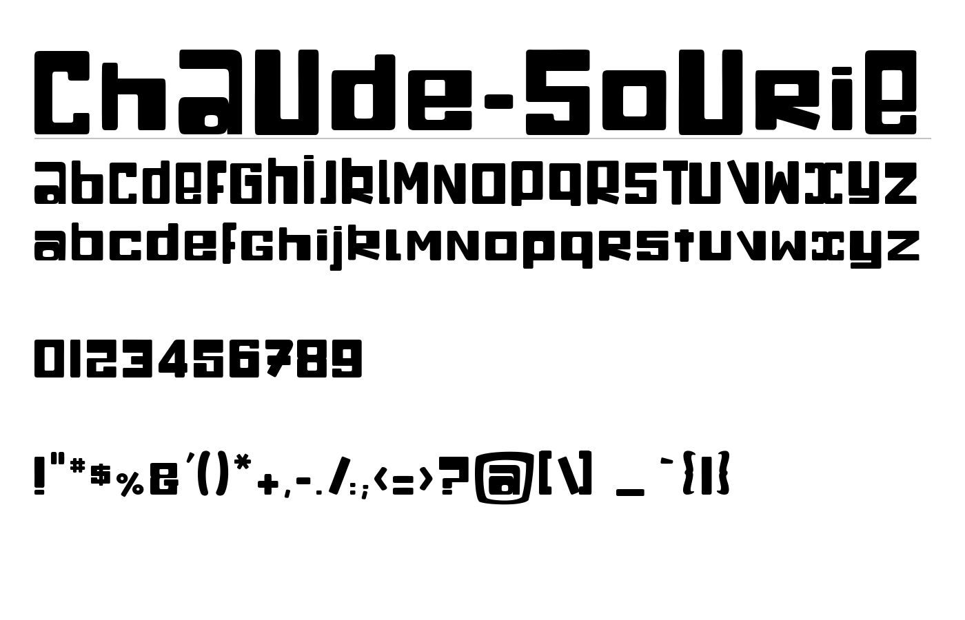 ChAUde-SoUriE Font preview