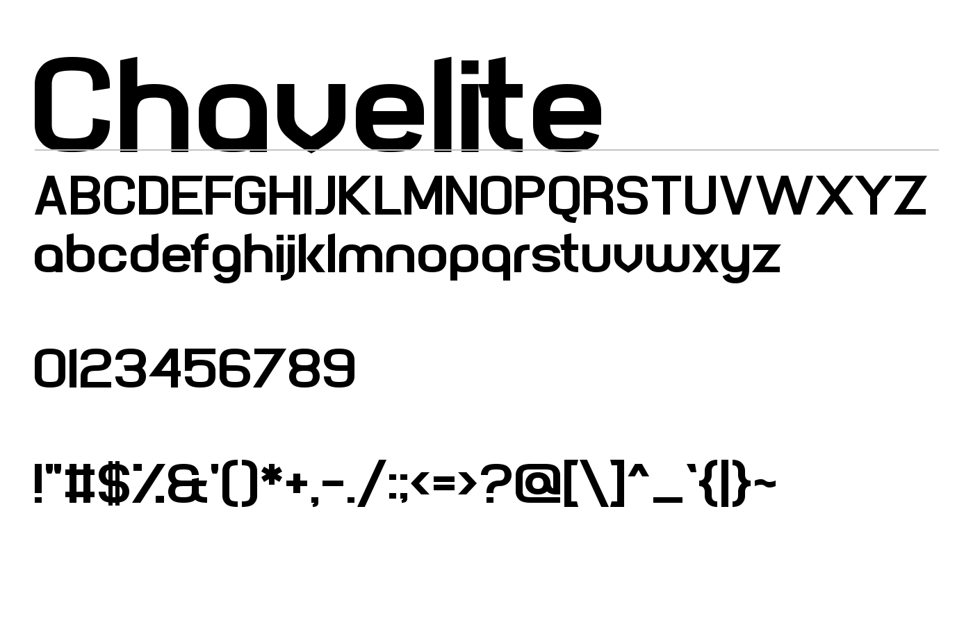 Chavelite Font preview