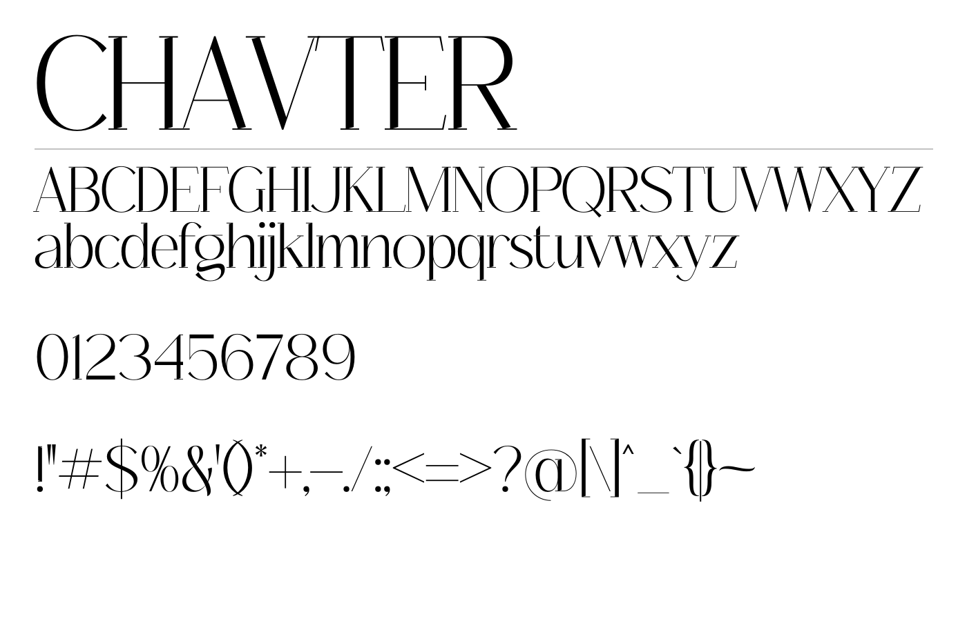 CHAVTER Font preview