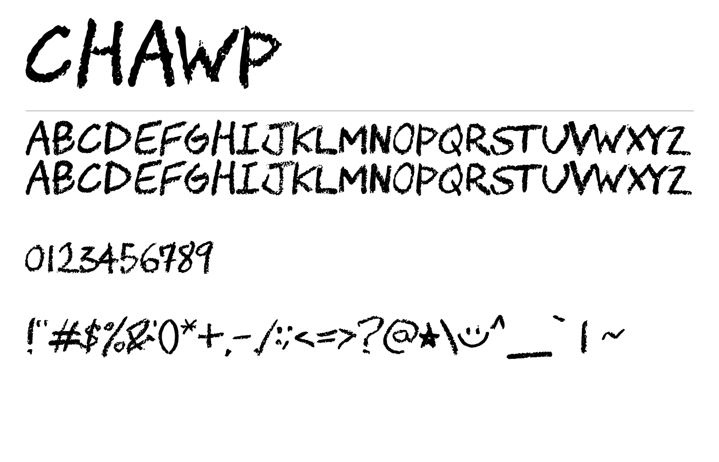 CHAWP Font preview