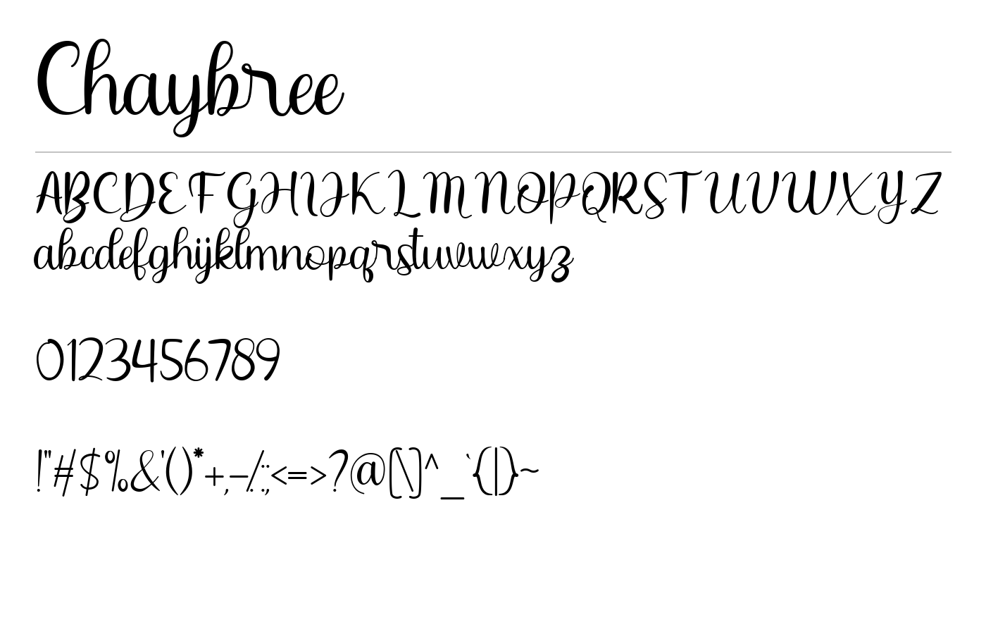 Chaybree Font preview