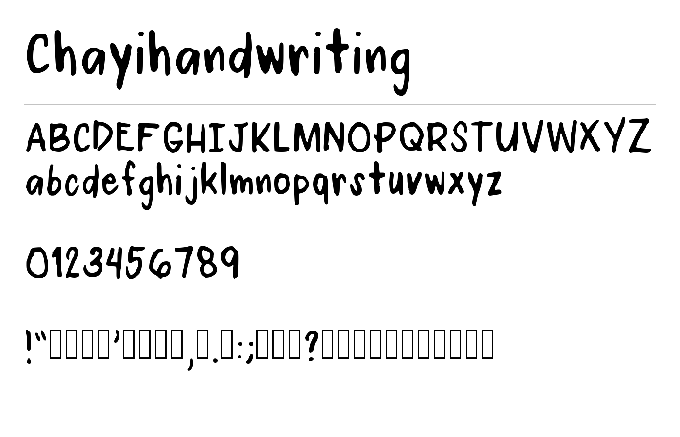 Chayihandwriting Font preview