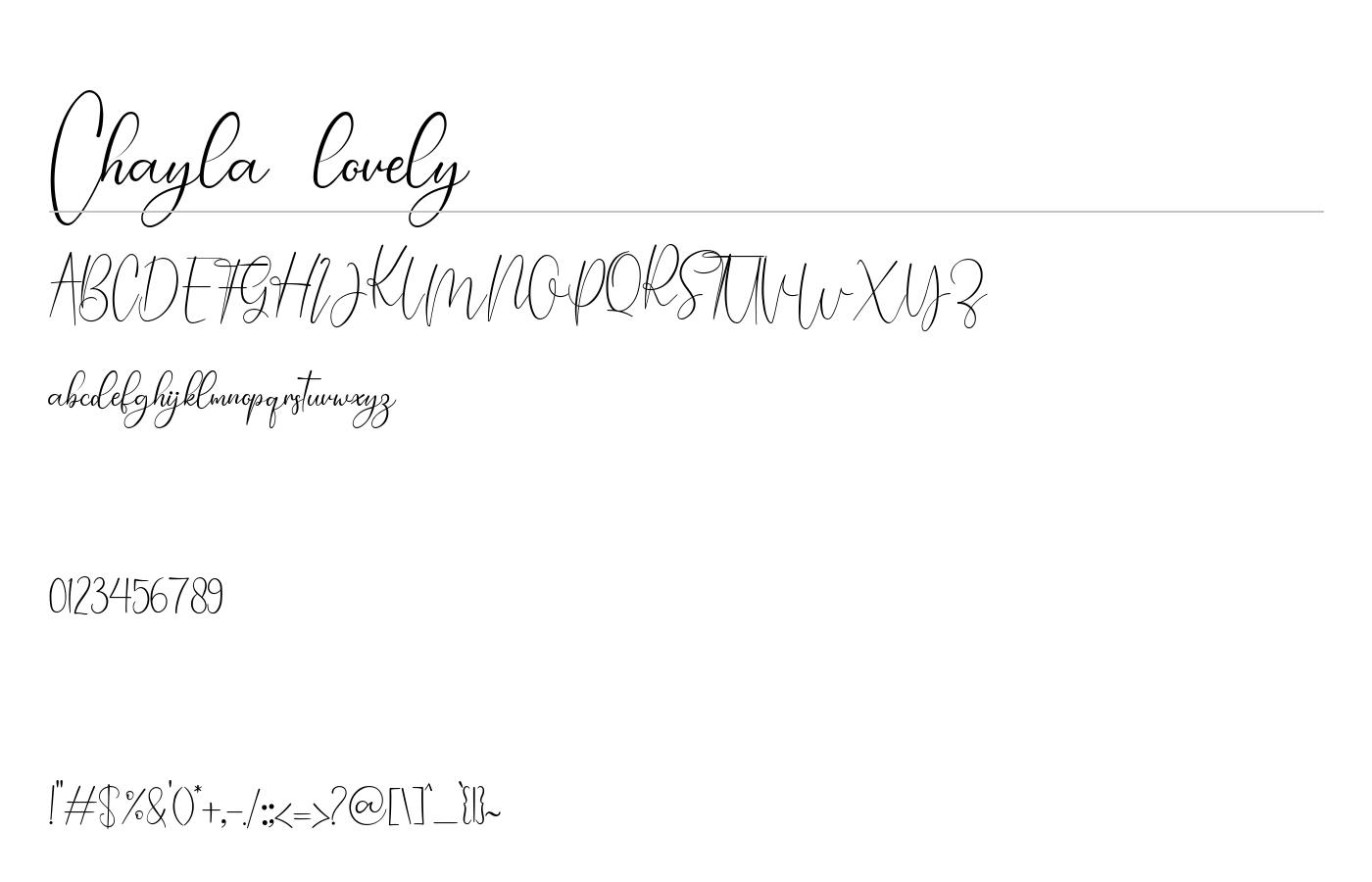 Chayla lovely Font preview