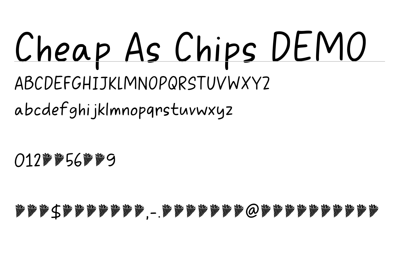 Cheap As Chips DEMO Font preview