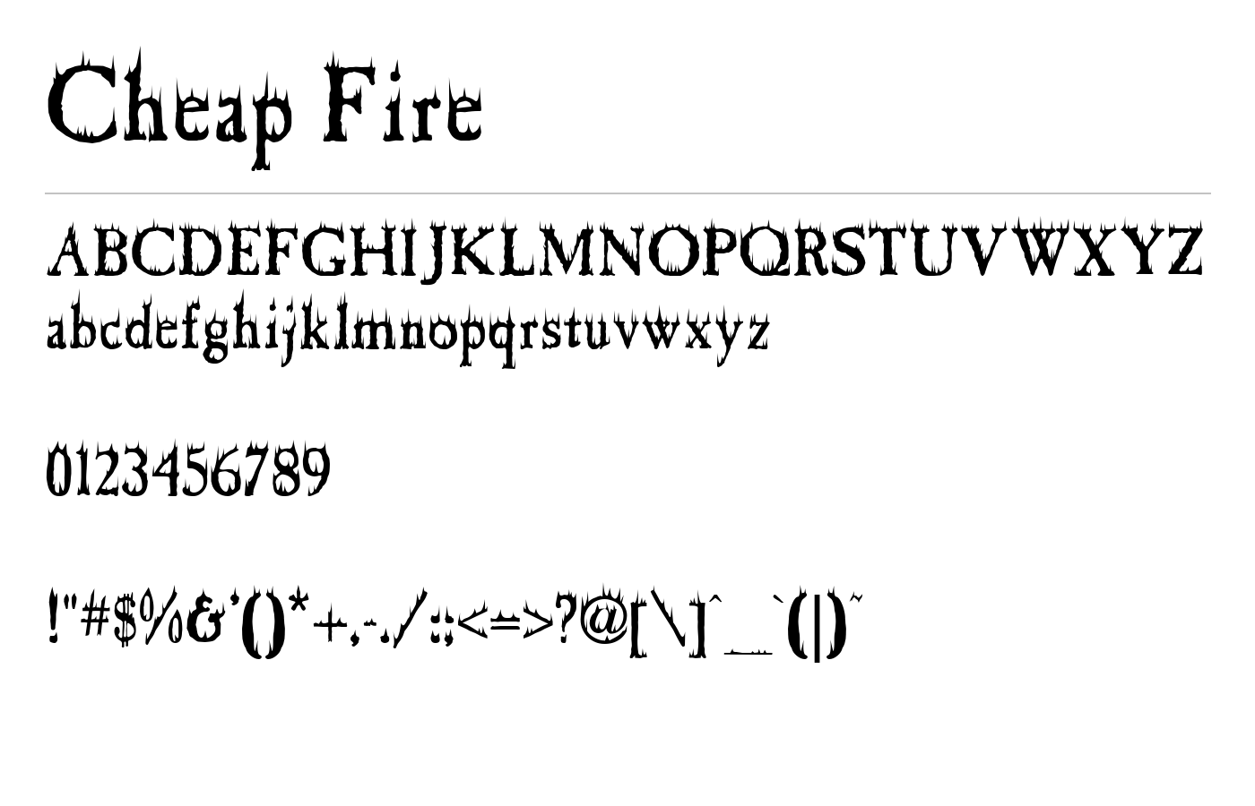 Cheap Fire Font preview