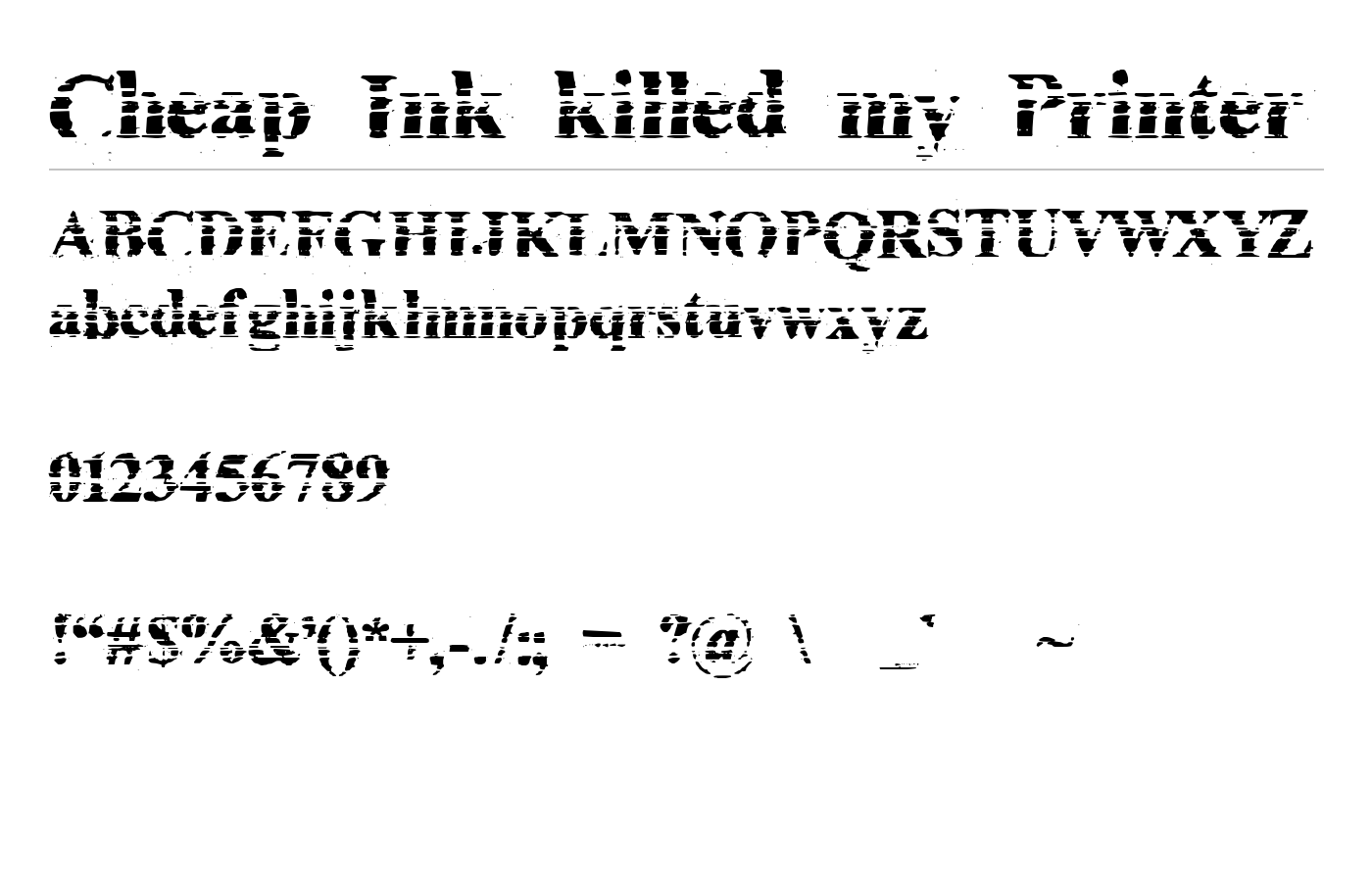 Cheap Ink killed my Printer Font preview