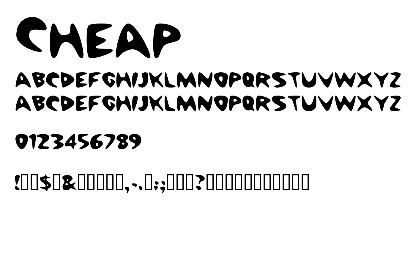Cheap Font preview