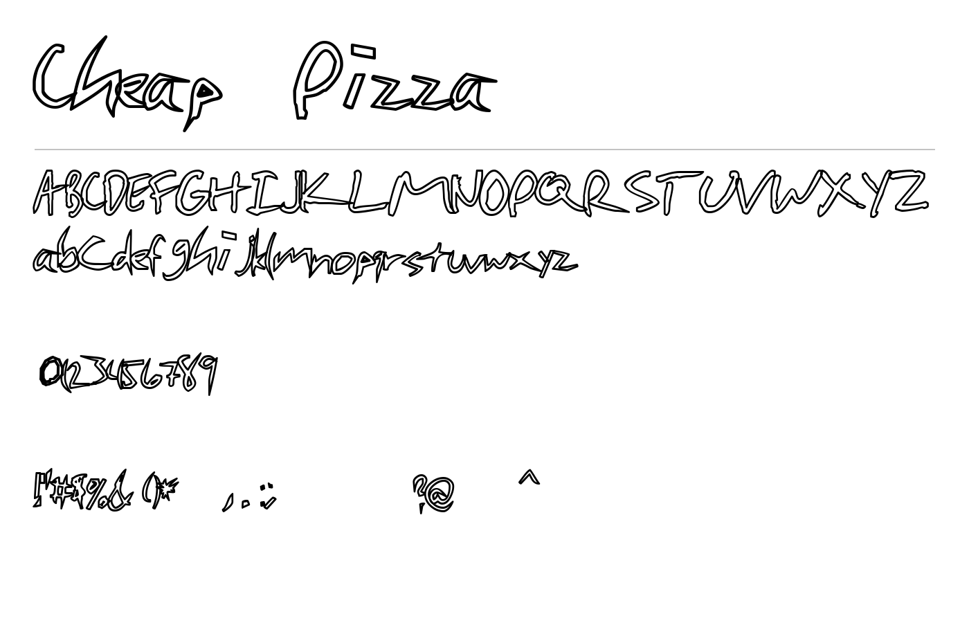 Cheap Pizza Font preview