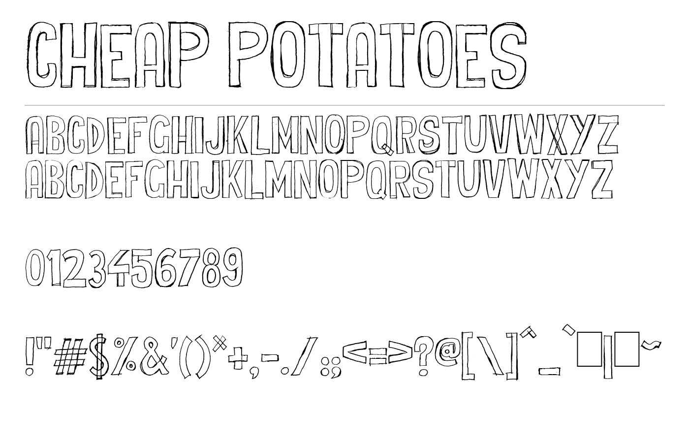 Cheap Potatoes Font preview