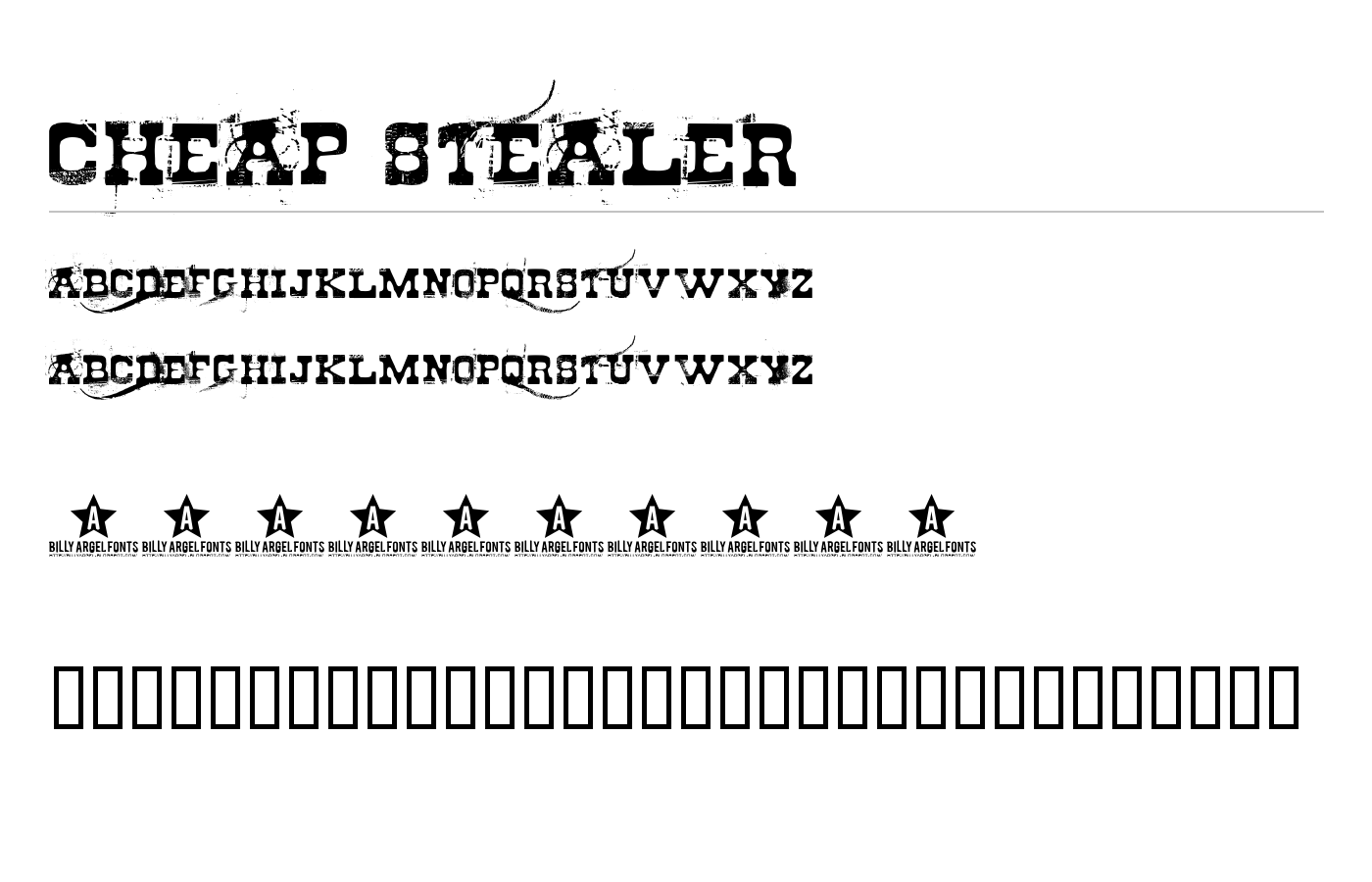 Cheap stealer Font preview