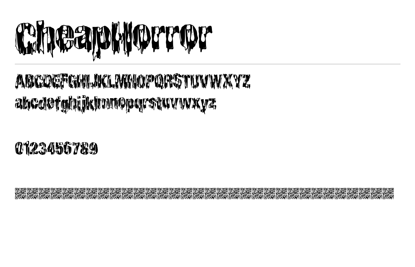 CheapHorror Font preview