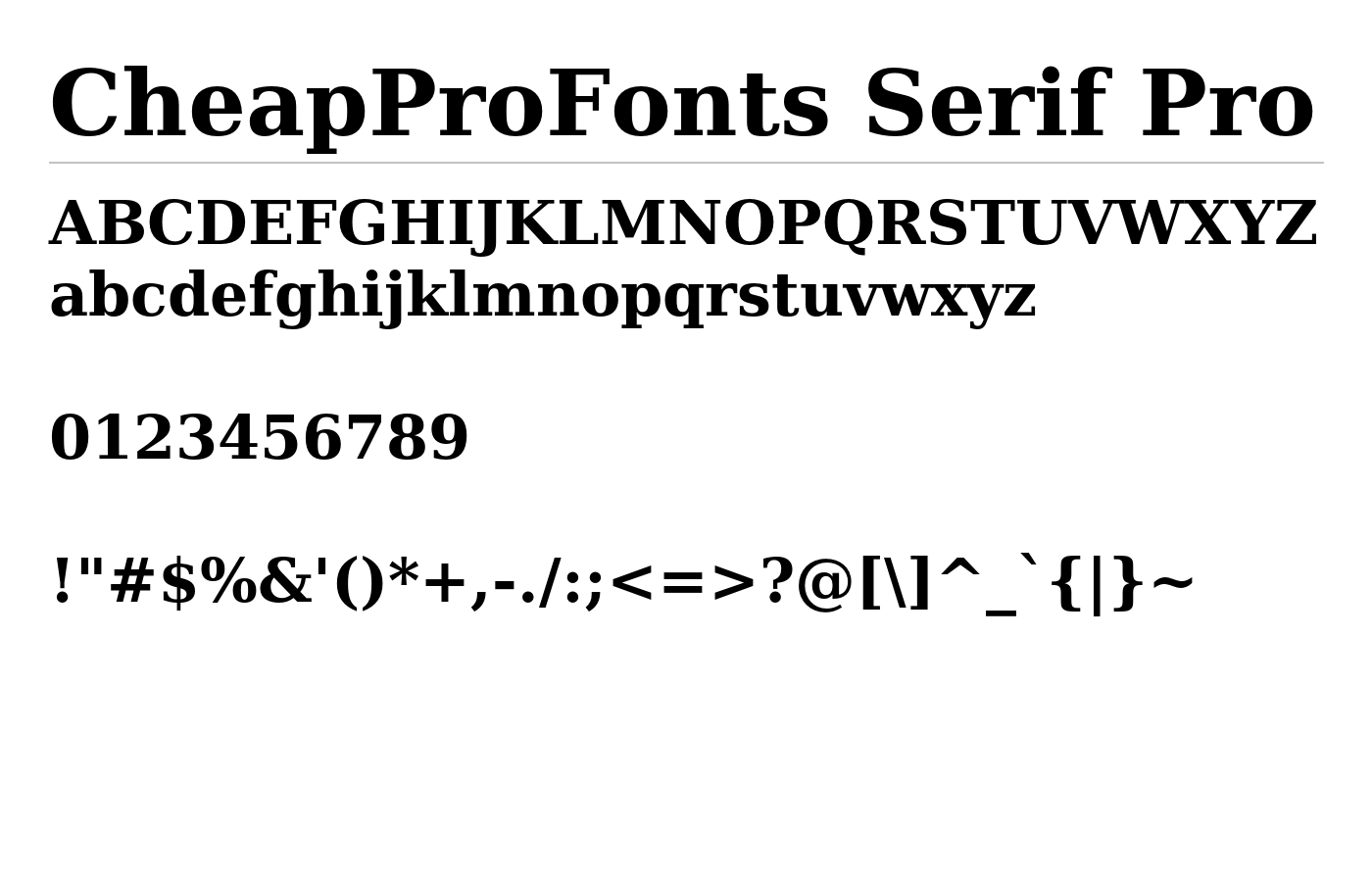 CheapProFonts Serif Pro Font preview