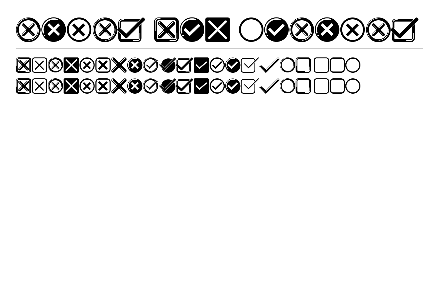 Check And Uncheck Font preview