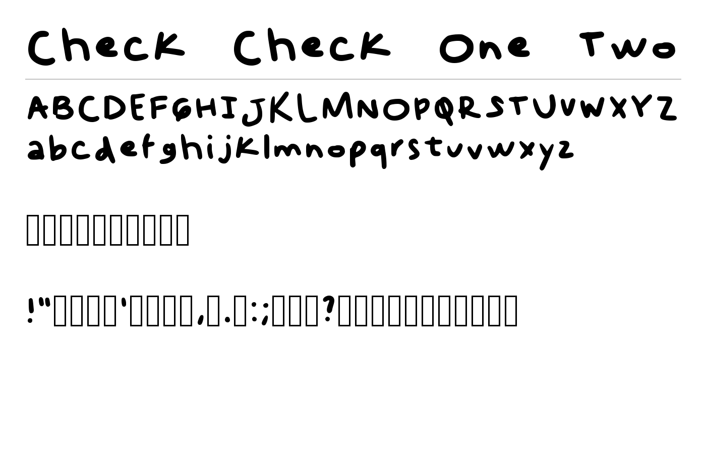 Check Check One Two Font preview