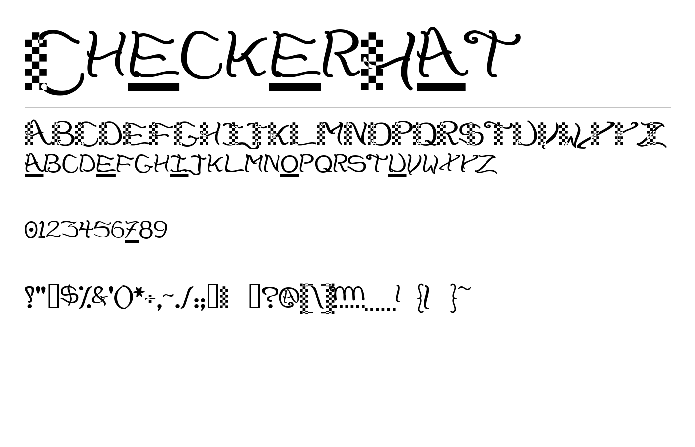 CheckerHat Font preview
