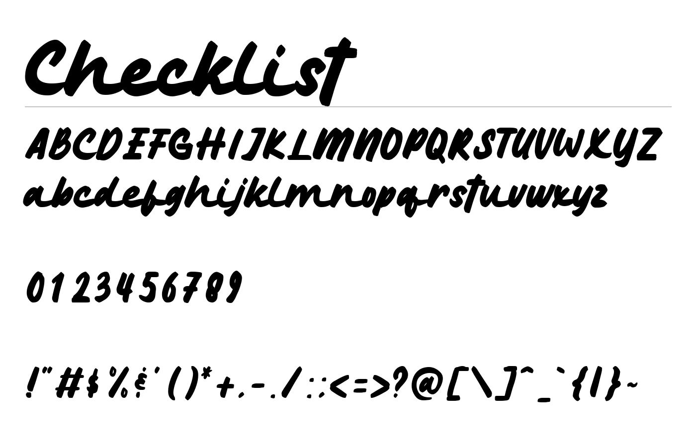 Checklist Font preview
