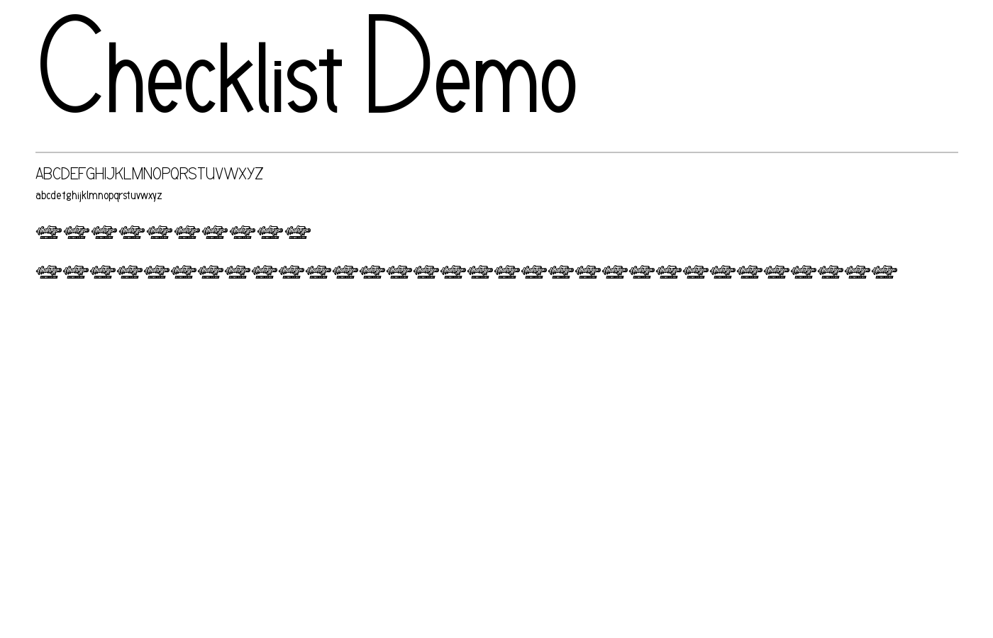 Checklist Demo Font preview